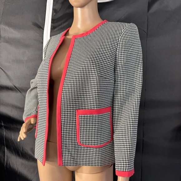 Nine West Black and White Blazer with Orange Accents - Picture 6 of 13